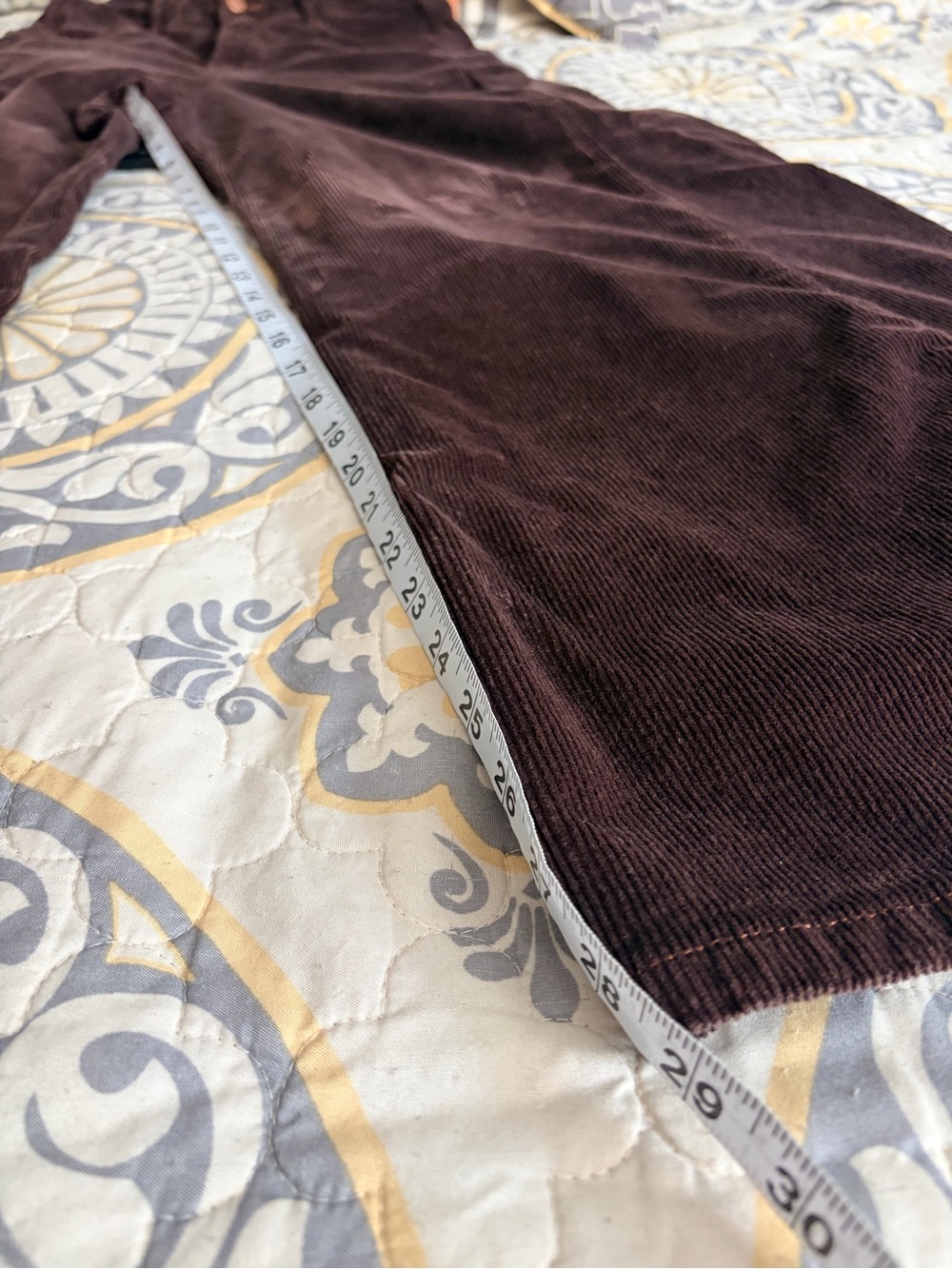Pilcro Anthropologie Adi Corduroy Mid Rise Brown Flare Jeans, Size 28 - Picture 13 of 14